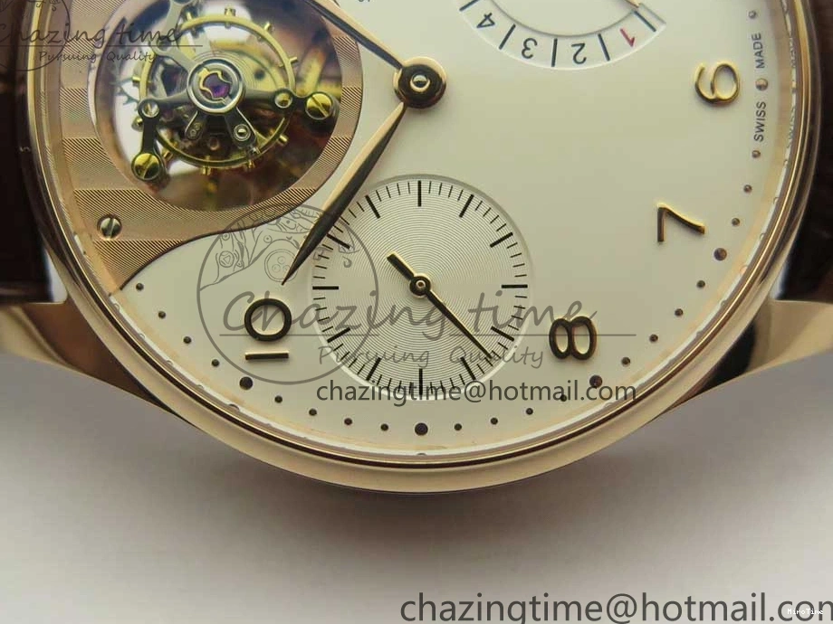 MIROTIME 0217 Portuguese Tourbillon IW5046 RG ZF Best Edition White Dial on Brown Leather Strap UrbanStyle 7144